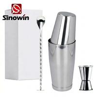 Outils de bar en acier inoxydable personnalisés, doseur et cuillère à mélanger, shaker à cocktails, ensemble d'outils de bar pour bar à domicile