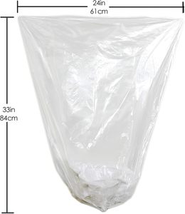 Clear Trash Bags, (50 Bags w/Ties) Large Clear Plastic <b>Recycling</b> Garbage Bags - Product Image 1