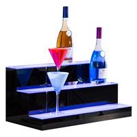 Étagère de présentation de bouteilles d'alcool éclairée par LED avec télécommande, éclairage de bar à domicile, présentoir à vin en acrylique