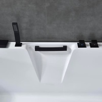 Baignoire balnéo autoportante en acrylique rectangulaire, avec hydromassage, moderne et écologique, pour salle de bain d'appartement
