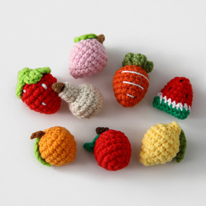 Mini handmade móc Trái Cây Rau Đồ chơi Quà Tặng Sợi trang trí nội thất handmade Crochet thực phẩm bán buôn dâu tây Quà Tặng - Product Image 1