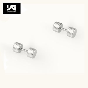 الجملة الفولاذ المقاوم للصدأ الرجال النساء المسمار الخلفي الحديد الدمبل أقراط مسمار وهمية سدادات الأذن - Product Image 2