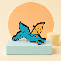 Accessoire de veste pour enfants motif pterosaure de dessin animé moderne, émail métallique personnalisé - Personnalisable OEM/ODM Vente en gros