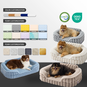 Lits <span class=keywords><strong>pour</strong></span> chiens en mousse à mémoire de forme orthopédique de luxe sur mesure, vente en <span class=keywords><strong>gros</strong></span> de coussins <span class=keywords><strong>pour</strong></span> chiens, housse amovible lavable et imperméable - Product Image 2