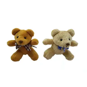2024 New super mini cute teddy bear dolls plush keychain toys market promotional gift