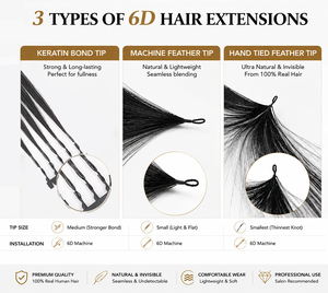 Extensions de cheveux 6D vierges russes naturelles Remy, alignées aux cuticules, pour salon - Product Image 6