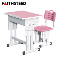 Ensemble de bureau et chaise pour étudiants de qualité supérieure, réglable en hauteur, mobilier scolaire pour salle de classe, table d'étude ergonomique avec rangement