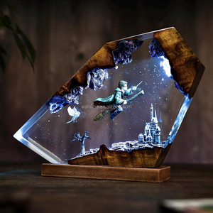 Lampada LED a Forma di Fiore in Resina Epossidica Fatta a Mano, Ornamento Decorativo per la Casa con Personaggio da Scuola di Magia, Fornitore Dropshipping WAHUIHO - Product Image 5