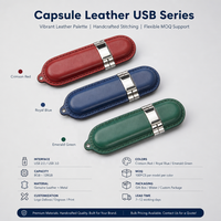 Flashdisk Kulit Logo Kustom USB 2.0 Baru Grosir Hadiah Promosi 8GB-64GB Memory Stick