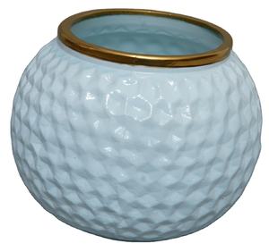 Tazón de Vidrio Texturizado de Lujo con Elegante Borde Dorado, Tazón Decorativo Moderno para Frutas, para Mesa de Comedor, Decoración del Hogar y Cocina - Product Image 1