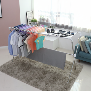 [HOME FRIEND] Étendoir à linge multi-vêtements en forme de X (10 cintres + filet en maille) offrant un support de séchage intérieur stable - Product Image 3