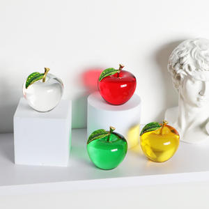 Figuras de Manzana de Cristal, Coleccionables, Decoración de Frutas de Vidrio para Mesa de Oficina, Pisapapeles de Cristal Artístico para Hogar y Cocina - Product Image 2