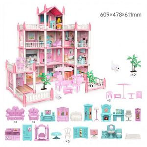 ชุดอุปกรณ์ตกแต่งบ้านตุ๊กตาขนาดเล็ก DIY ทำจากพลาสติก ABS สีสันสดใส ได้รับการรับรองมาตรฐาน EN71 พร้อมขวดจิ๋ว ตู้ และประตูบานใหญ่ - Product Image 2