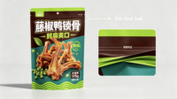 Sachet Doypack personnalisable en PET à huit soudures thermiques, résistant à l'humidité, pour emballage de snacks, avec impression de motifs HD