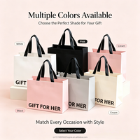 Bolsa de Papel Rosa de Lujo con Asa de Listón Negro, Superficie Mate, Logotipo Personalizado para Regalos de Cumpleaños, Fiestas, Compras y Venta al por Menor