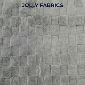 Jolly Fabrics Medium Weight 280 GSM Jacquard Weave Warp Suede Faux <b>Fur</b> Fabric Checkered Pattern Breathable Thick Dress Material - Product Image 1