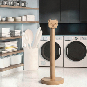 Cute Bear Wooden Tissue Holder <b>Freestanding</b> Paper <b>Rack</b> for Bathroom- Kitchen Home Decor - Product Image 3