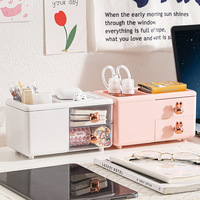 YBJ-G301 Grande Boîte de Rangement de Bureau en Plastique à Grande Capacité avec Tiroirs, Style Moderne, Grille Supérieure, pour Bureau et Salon