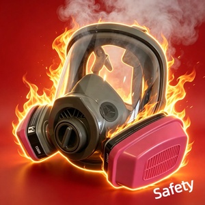 Maschera Respiratoria Integrale Certificata <span class=keywords><strong>CE</strong></span>, Serie 6000 con Filtri a Carbone Attivo, per Chimica, Saldatura, Verniciatura, Emergenze - Product Image 4
