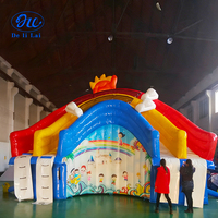 Grand toboggan aquatique gonflable à ondes arc-en-ciel avec formes de requin blanc et d'ours, en PVC, certifié CE