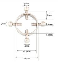 Vente en gros, anneau de mamelon réglable en acier inoxydable 316L Non perforé, vis, anneaux de mamelon Non perforés, bijoux de corps