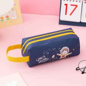 <b>Large</b> Capacity Zipper School Cartoon Pattern Pencil Cases Cartoon Printed logo Pencil <b>Box</b> Canvas Pencil Bags for Girls and Boys - Product Image 5