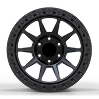 Rines de Aleación Todoterreno 4x4 Negros Satinados de Diseño Multirradio Profundo de 17, 18 y 20 Pulgadas, 5x127 6x139.7, Estilo Robusto, Compatibles con Tacoma, Bronco y Defender