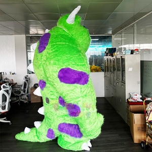 Popular inflable verde Pelo Largo monstruo <span class=keywords><strong>Sullivan</strong></span> mascota conjunto adulto dibujos animados Animal fiesta evento disfraz hecho a mano logotipo personalizado - Product Image 2
