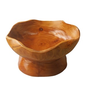 Handmade Wooden Bamboo Fruit <b>Bowl</b> Retro Style Home Decor Storage Dish For Desktop Use - Product Image 5