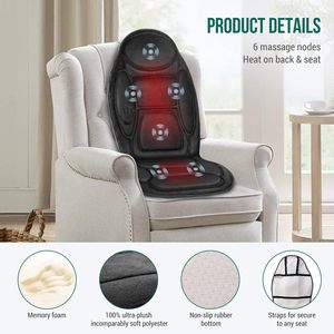 Masajeador de Espalda con Vibración y Calor Nowcozy, Cojín de Asiento de Masaje con 5 Motores Vibratorios, Almohadilla Térmica para Silla de Masaje - Product Image 6