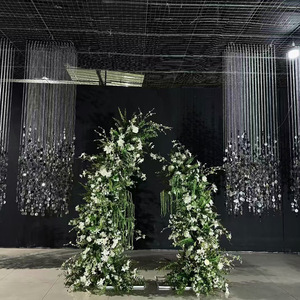 Đám cưới sequin Mặt dây chuyền nền sân khấu pha lê hạt Rèm Bạc Vàng Acrylic đĩa trần trang trí hội trường treo hạt chuỗi - Product Image 3