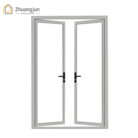 Porte en verre à cadre étroit en aluminium pour France, isolation thermique, cloison de bureau, porte pivotante en verre
