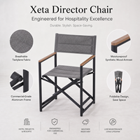 Ensemble de chaises pliantes d'extérieur avec structure en aluminium, mobilier de patio, chaises de jardin avec table, ensemble de balcon pour hôtel et complexe hôtelier