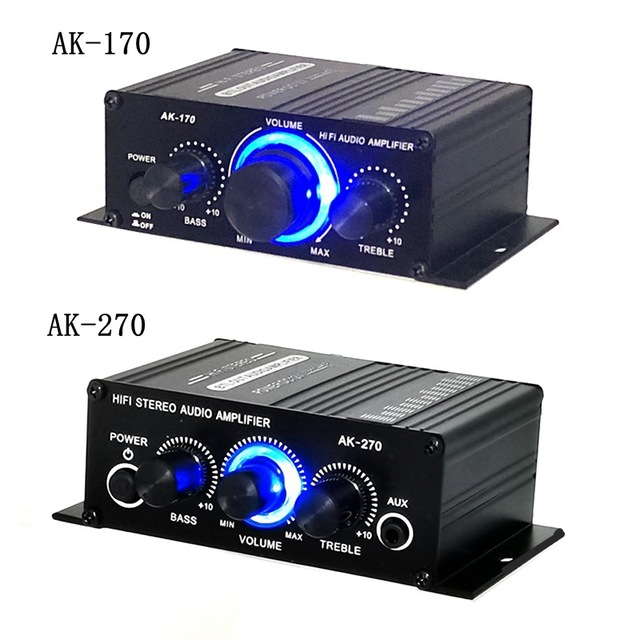 AK170AK270 Mini 12V Desktop Power Player Motorcycle Car Computer MP3 Mini Amplifier