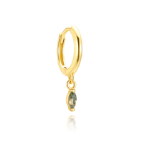 Ensemble de boucles d'oreilles en argent sterling S925 avec pierre d'agate en forme d'œil de cheval