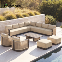 Ensemble de canapés d'extérieur de luxe en aluminium, modernes, imperméables, avec cordes, pour terrasse et cour