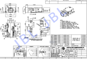 <span class=keywords><strong>Prise</strong></span> audio stéréo DC étanche <span class=keywords><strong>JBL</strong></span> 3P <span class=keywords><strong>avec</strong></span> transfert de données pour applications PCB - Product Image 6