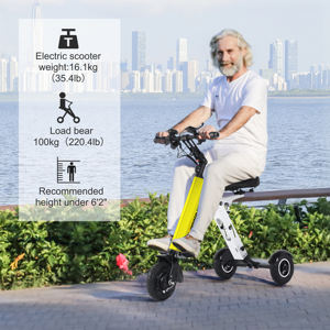 TopMate <span class=keywords><strong>ES33</strong></span> triciclo ligero eléctrico plegable de 3 ruedas scooter de movilidad batería extraíble neumáticos de 8 pulgadas función inversa - Product Image 3