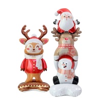 Ballon en film d'aluminium en forme de lampadaire de Noël, motif animal de dessin animé, style nouveau, pour décorations de fête de Noël transfrontalières
