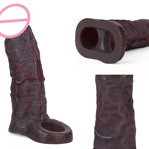 SXXY Close Head Realistische Penishoes Herbruikbare Condoom Dildo Omhulsel Seks Speelgoed voor Mannen Penisverlenging & -vergroting Volwassen Koppels Seks Speelgoed - Product Image 1