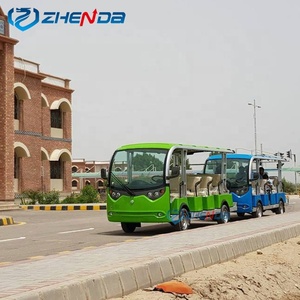 Electric Sightseeing Bus New Style Large Blue Customized Color with Door Classic Modern 17 Passenger - Product Image 6