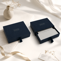 Boîte cadeau coulissante personnalisée en carton écologique pour la présentation de cartes, lettres et invitations haut de gamme