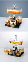 Offres Spéciales! Haute borosilicate verre Rouge Vin Whisky Verre Decanter Bouteille Ensemble Bateau À Voile Conception OEM Logo PERSONNALISÉ Offres Spéciales