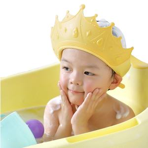 Bonnets <span class=keywords><strong>de</strong></span> douche pour bébés Chapeaux <span class=keywords><strong>de</strong></span> shampooing imperméables Visor Protect Ears Head Hair Washing Hats for Toddler Kids - Product Image 1