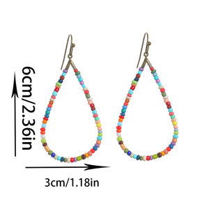 Bohemian Water <b>Drop</b> Earrings Colorful Beaded Alloy Women's Party Jewelry 2024 - Product Image 5
