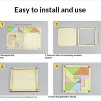 Rompecabezas Tangram DIY, Kit STEM de Madera, Juguete Educativo Montessori de Geometría para Niños, Juego de Ingenio, Regalo para el Regreso a Clases, Venta al Por Mayor