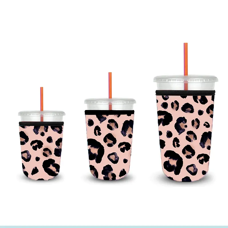 Custom Logo Insulated Neoprene Coffee Cup Sleeve 3 Size Iced Beverages Holder Cooler Bags for Hot Cold Drinks