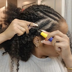 Extensiones de Cabello Humano con Nudos Invisibles Miracle Knots Feathers-Crochet, Extensiones de Cabello Humano con Nudos Pre-Enlazados, Trenzas Rizadas Pixie - Product Image 3