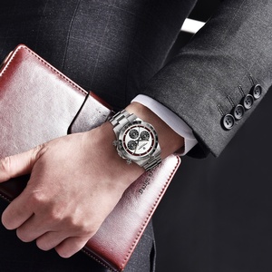 Custom logo Mens Watch Dial Crown Case Back Buckle OEM logo Japan Quartz Men Stainless Steel Watch - Product Image 6