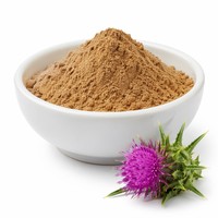 Extrait de Chardon-Marie Naturel en Poudre 80% Silimarine Qualité Alimentaire Soluble dans l'Eau Emballage en Verre et Bouteille